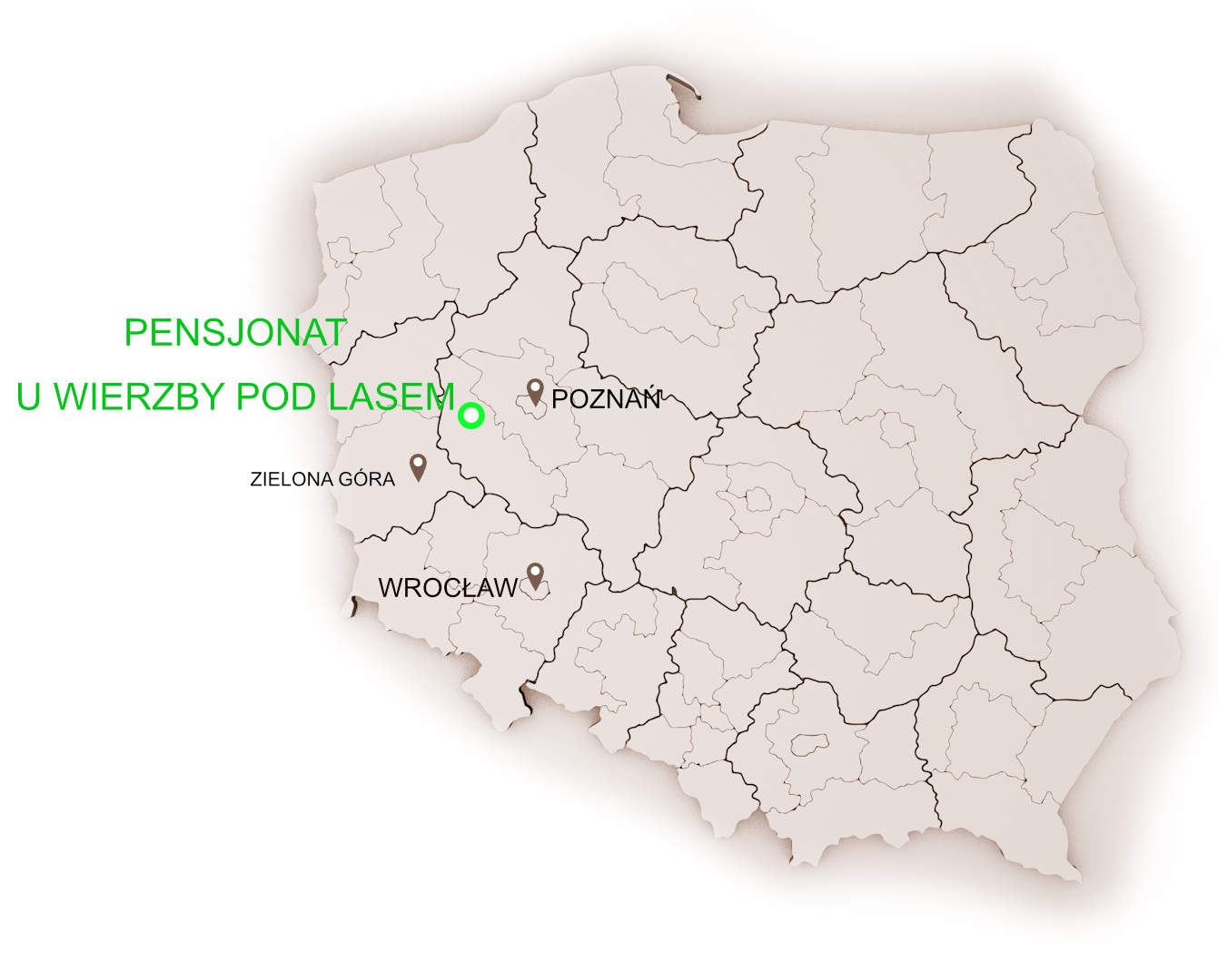 Pensjonat U Wierzby Pod Lasem na mapie Polski